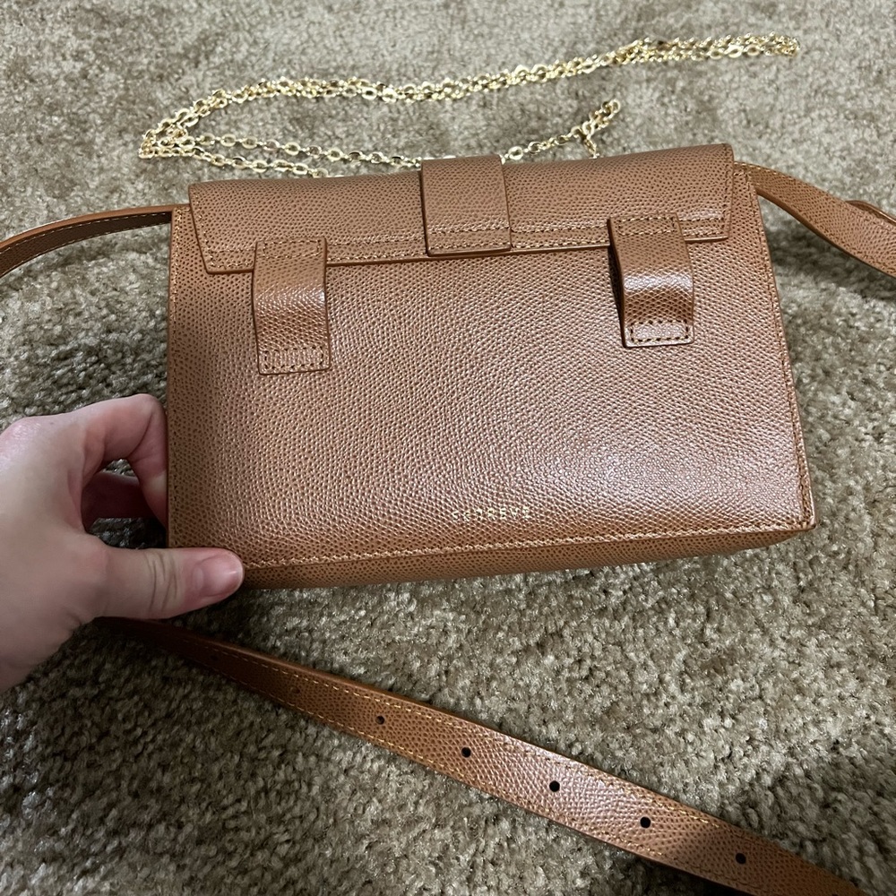 Senreve Aria Belt Bag with Gold Chain Pebbled Leather - Picture 4 of 7